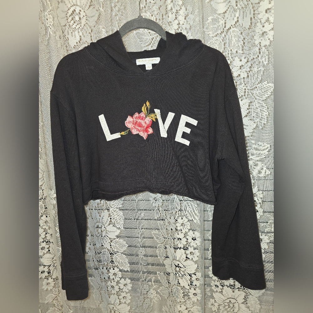 Spiritual Gangster, Womens Cropped Longsleeve Hoodie, Small